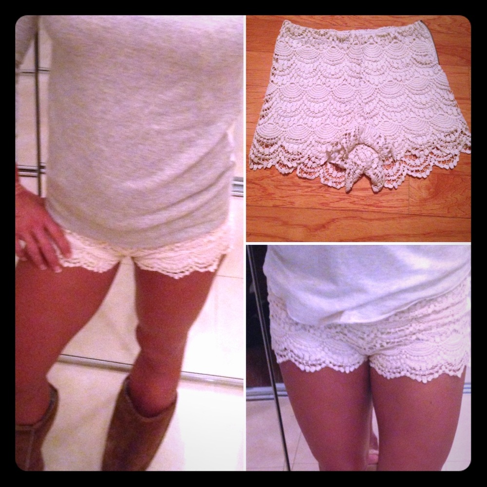 Ivory Lace/Crochet Shorts